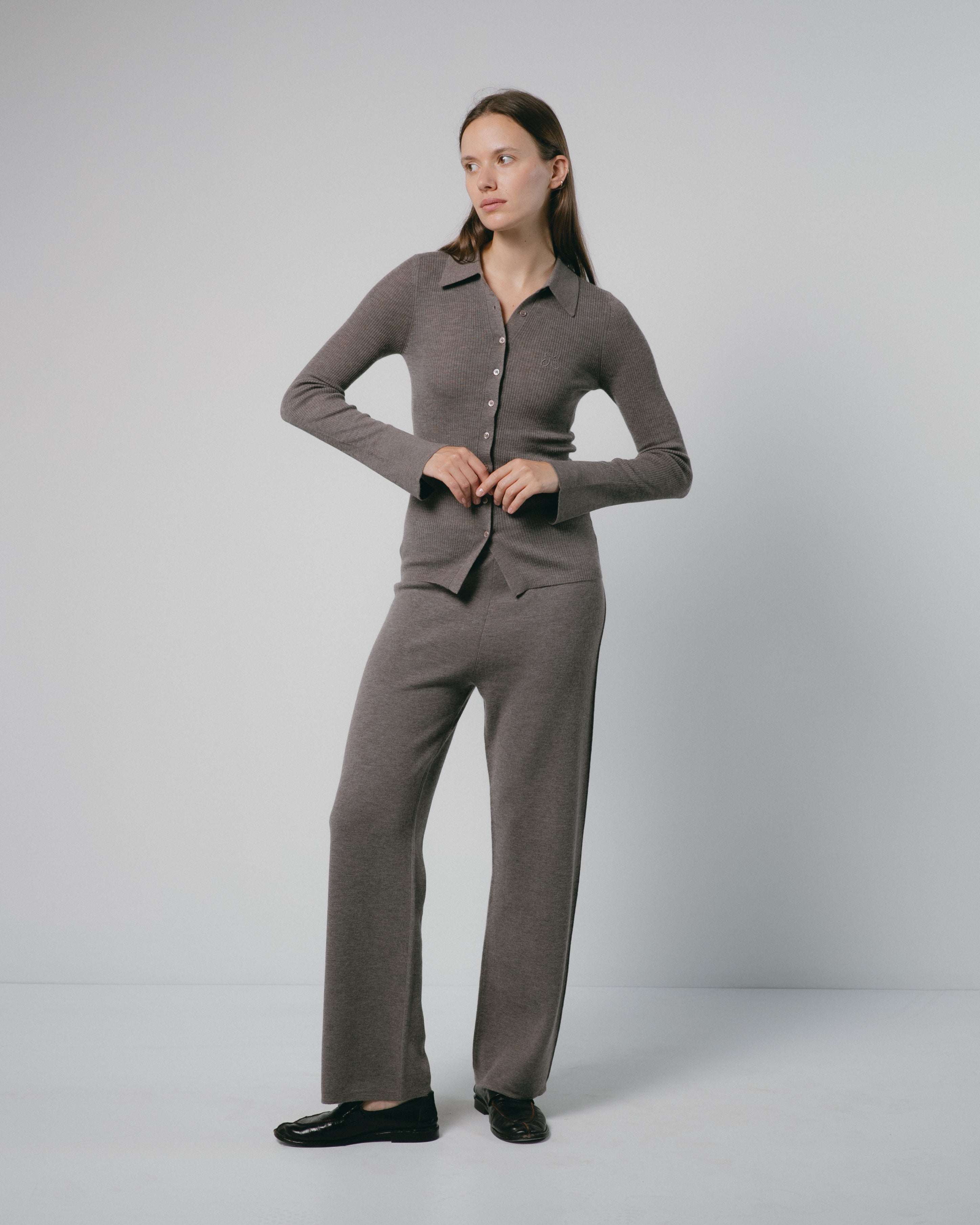 Linea Collared Cashmere Cardigan Mysto Cashmere