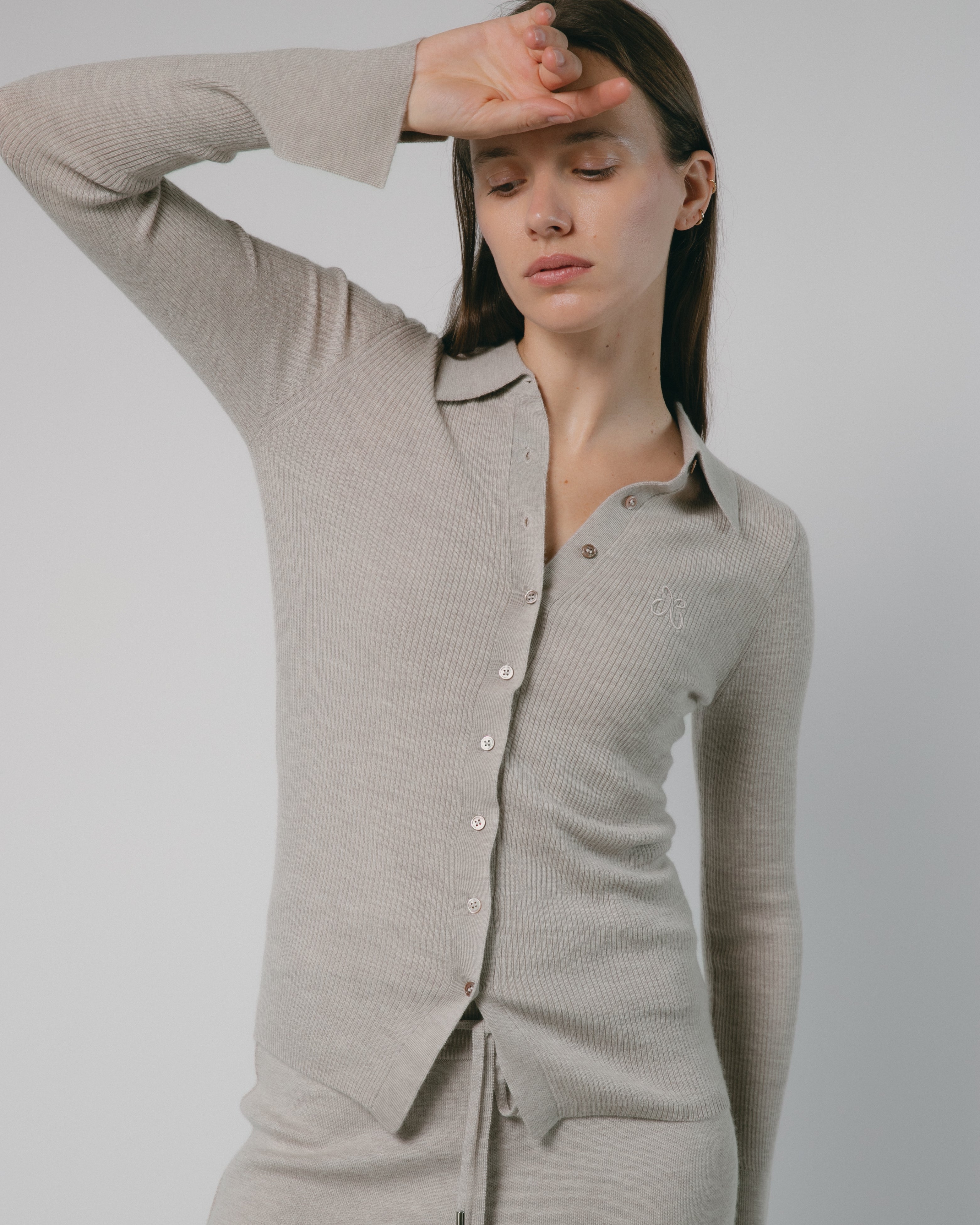 Linea Collared Cashmere Cardigan Mysto Cashmere