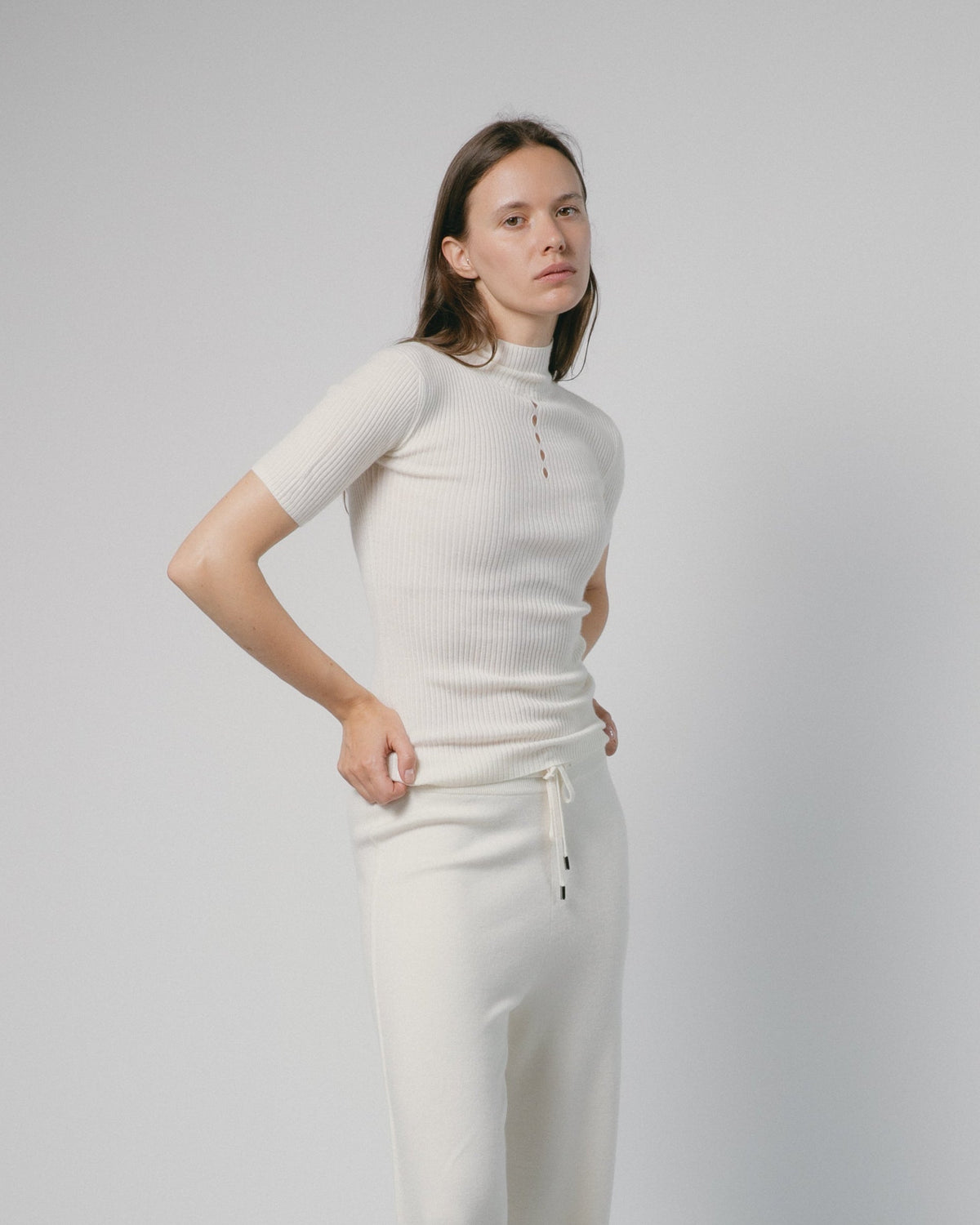 Linea Cashmere Mock Neck Top Mysto Cashmere