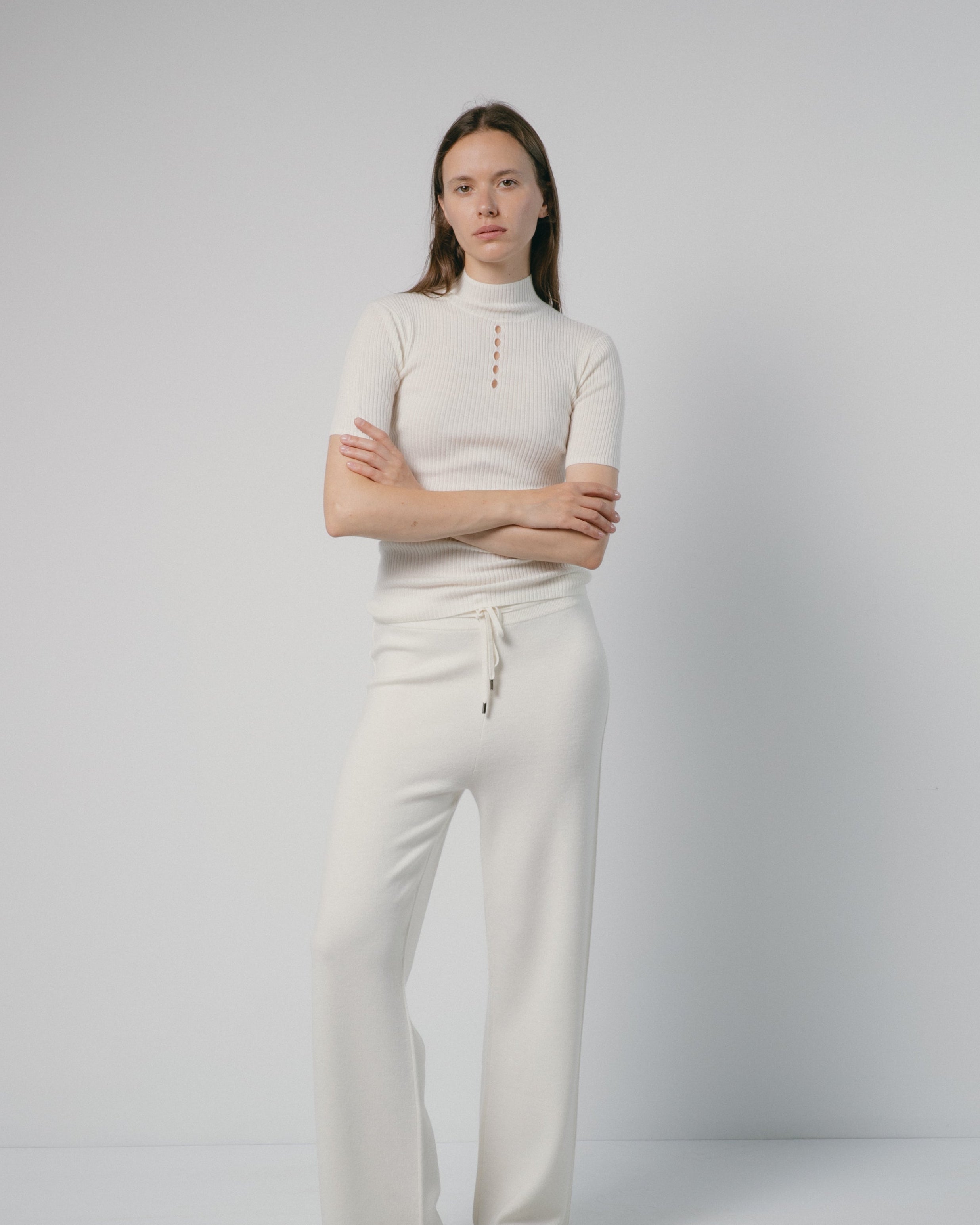 Linea Cashmere Mock Neck Top Mysto Cashmere