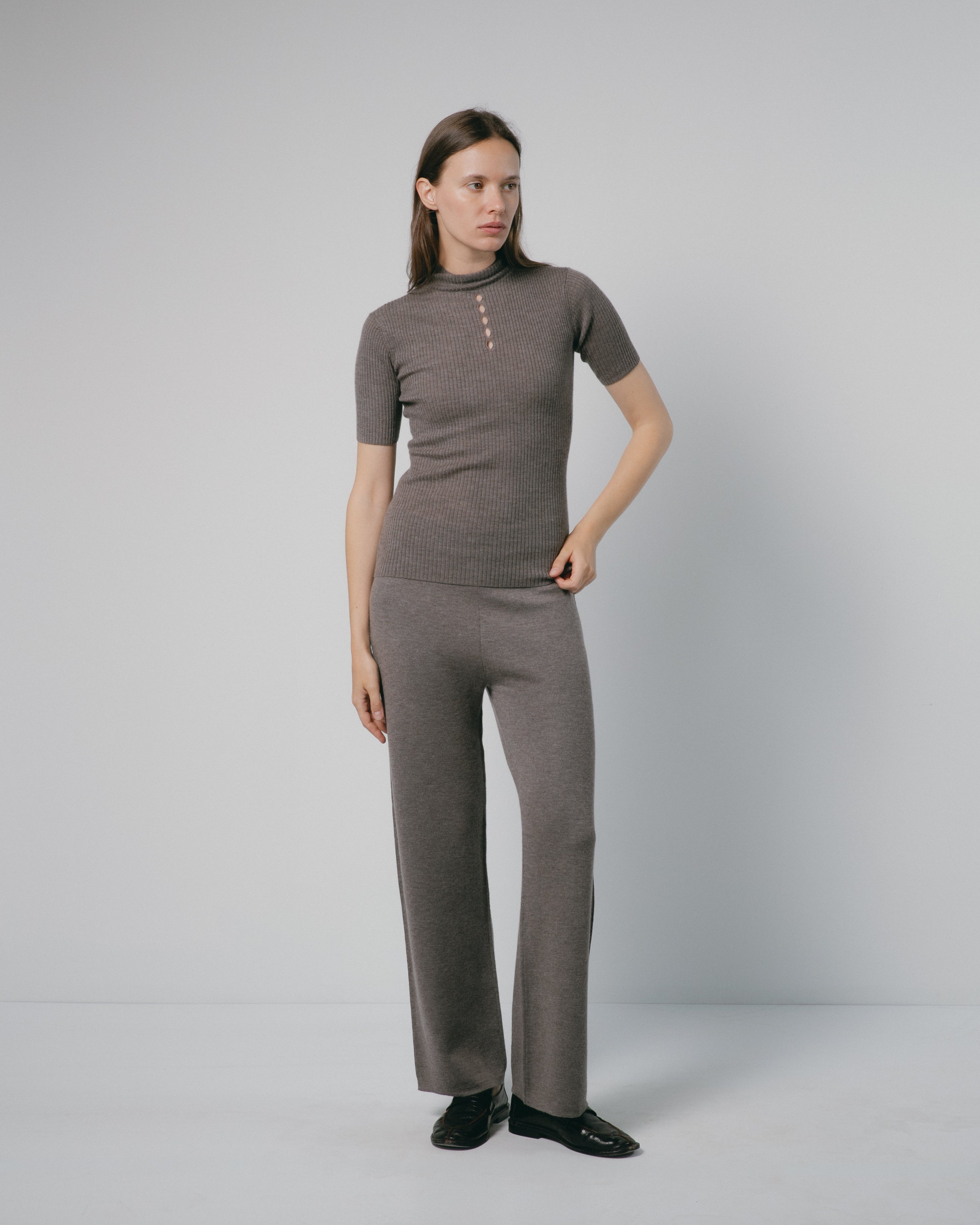 Linea Cashmere Mock Neck Top Mysto Cashmere