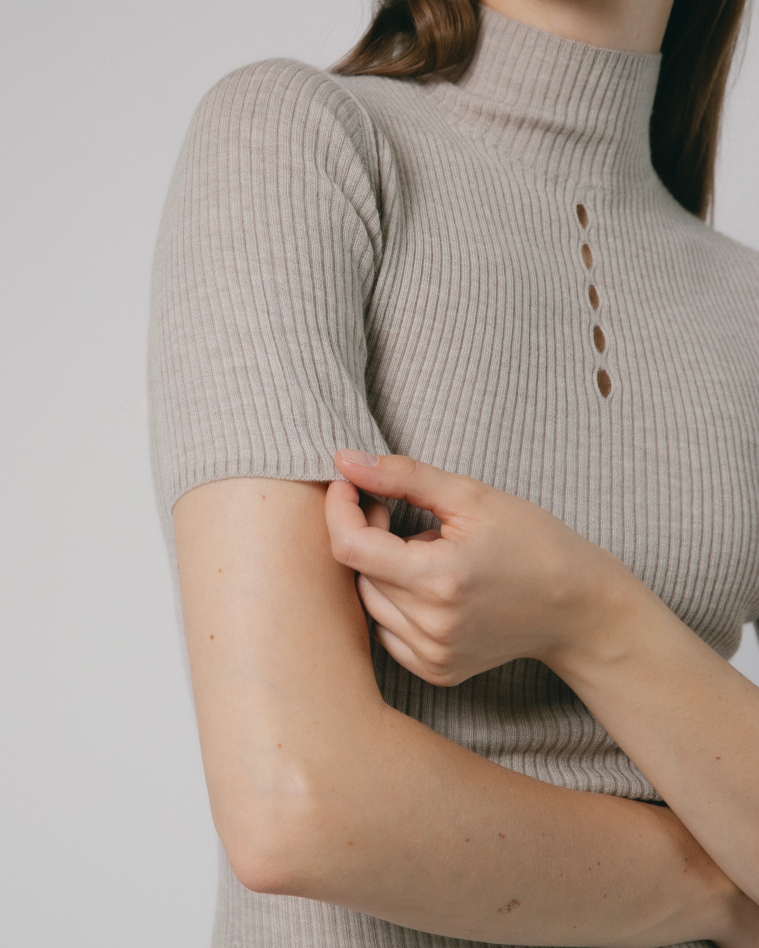 Linea Cashmere Mock Neck Top Mysto Cashmere