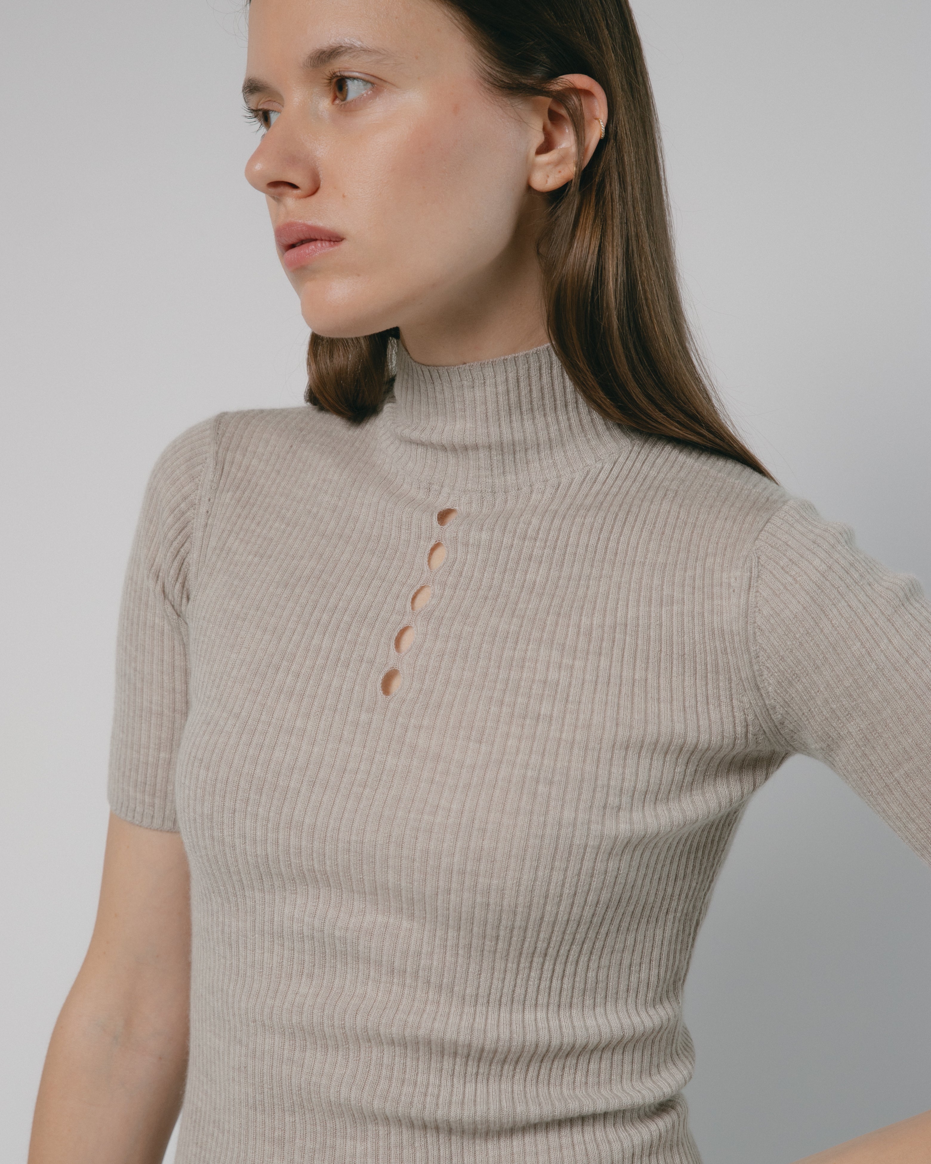 Linea Cashmere Mock Neck Top Mysto Cashmere