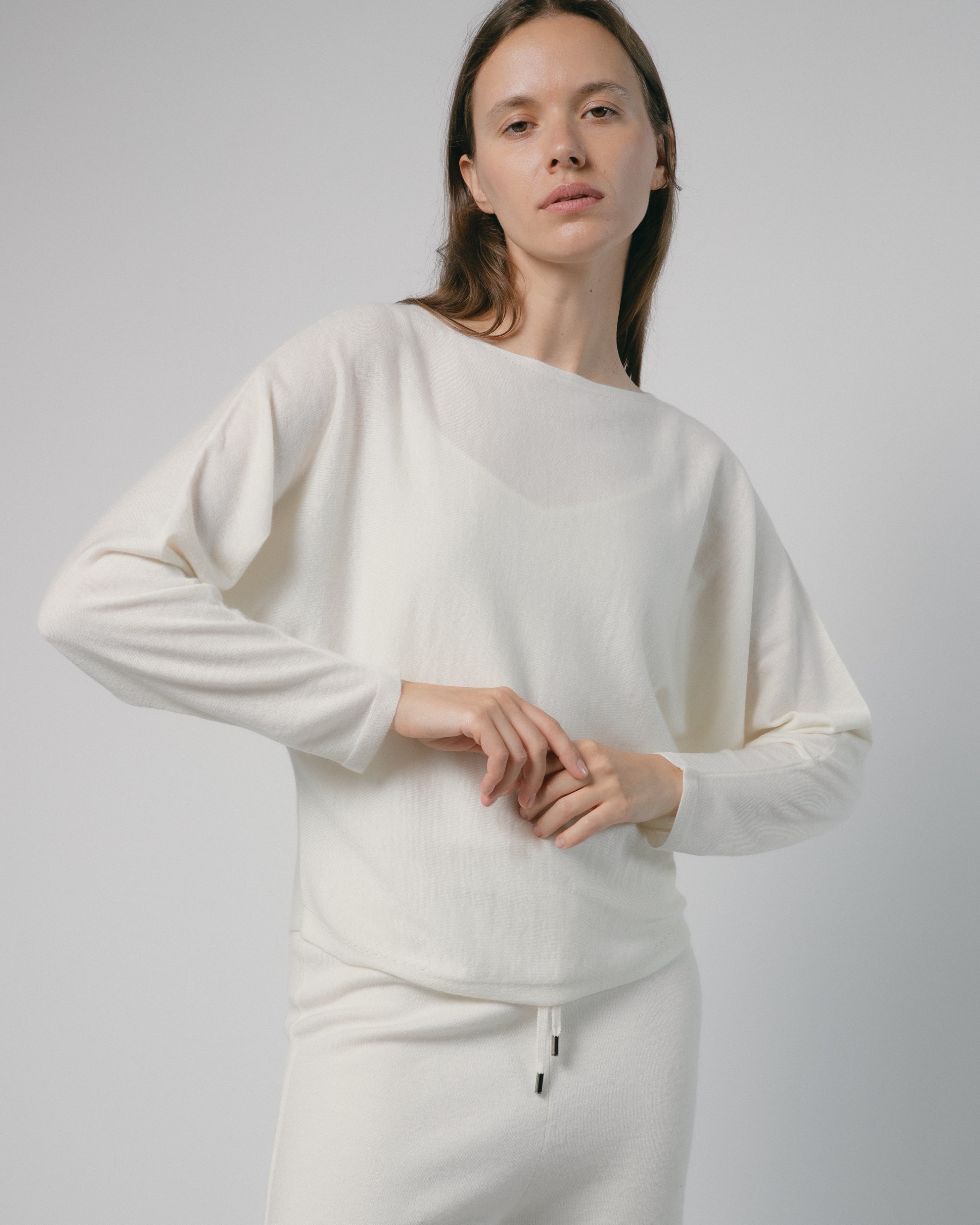 Mist Drape Cashmere Top Mysto Cashmere