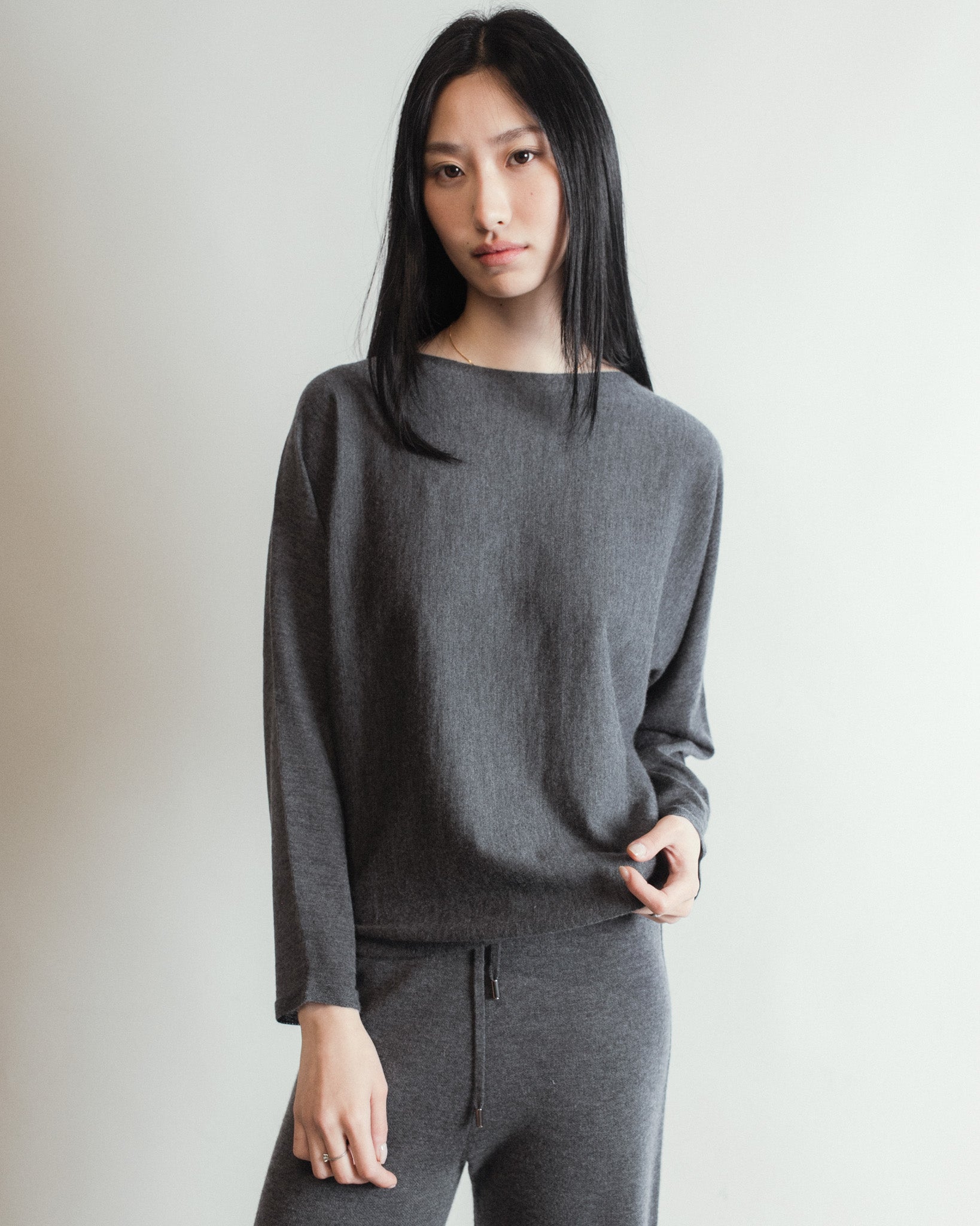 Mist Drape Cashmere Top Mysto Cashmere