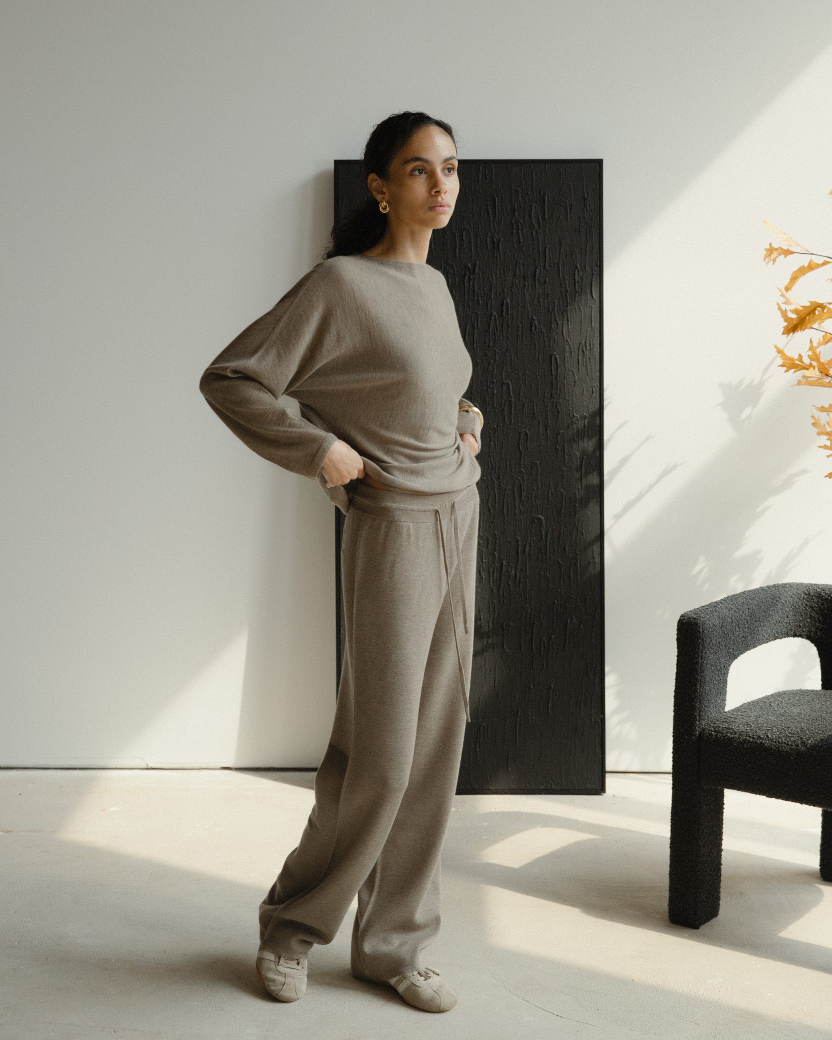 Mist Drape Cashmere Top Mysto Cashmere