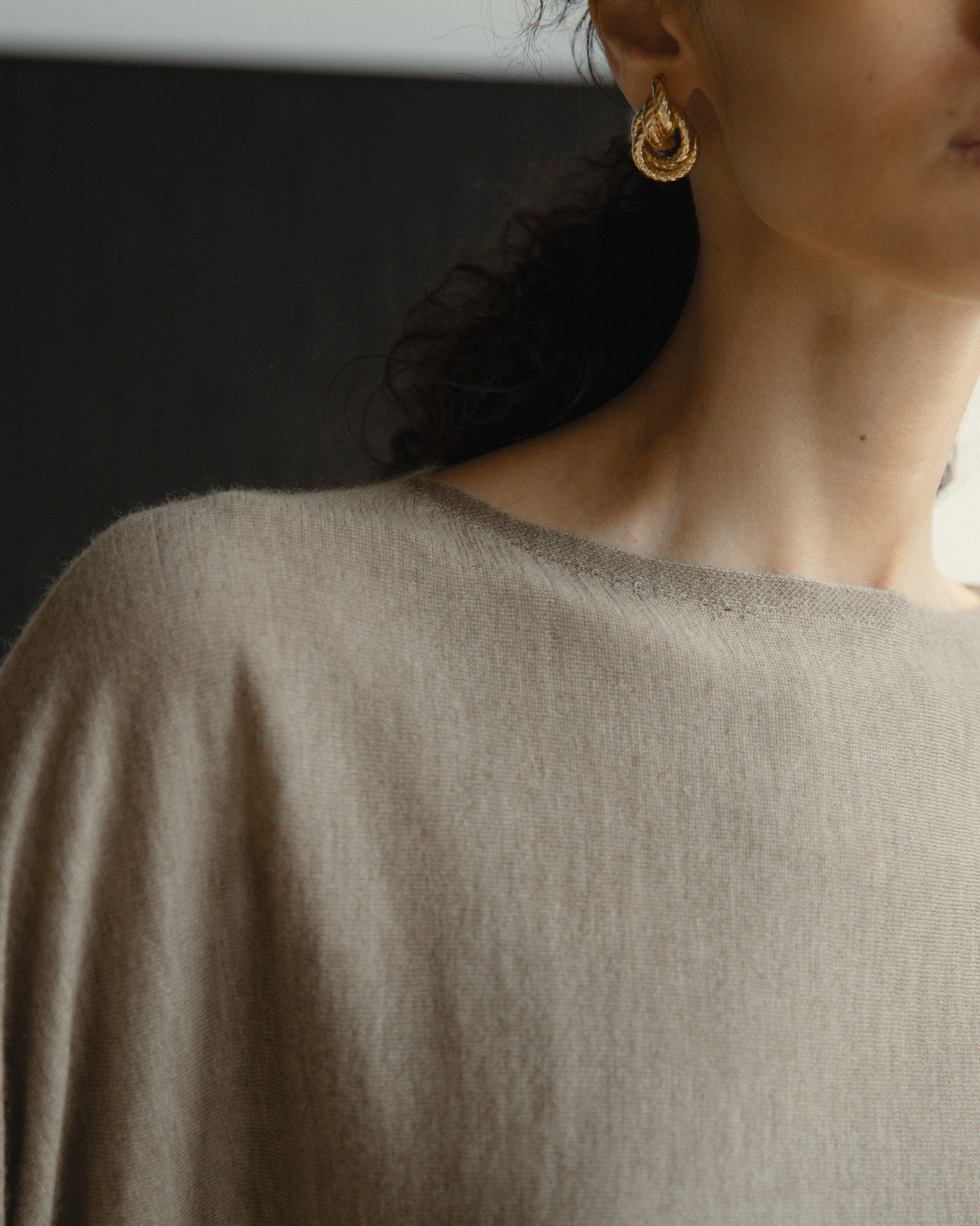 Mist Drape Cashmere Top Mysto Cashmere