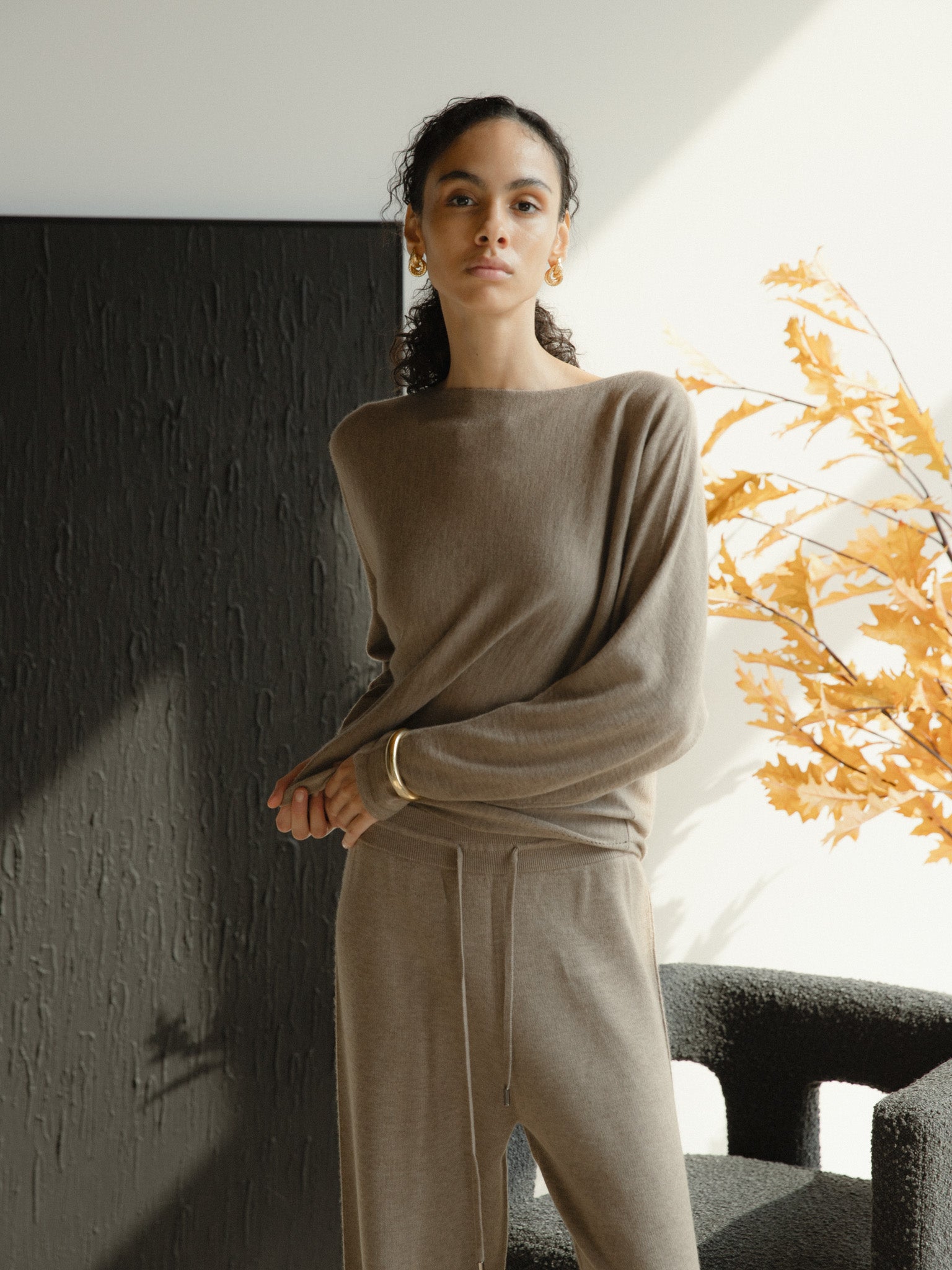 Mist Drape Cashmere Top Mysto Cashmere