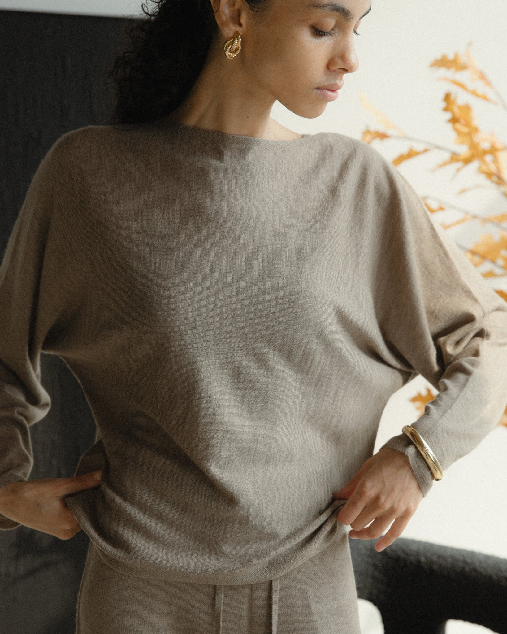 Mist Drape Cashmere Top Mysto Cashmere