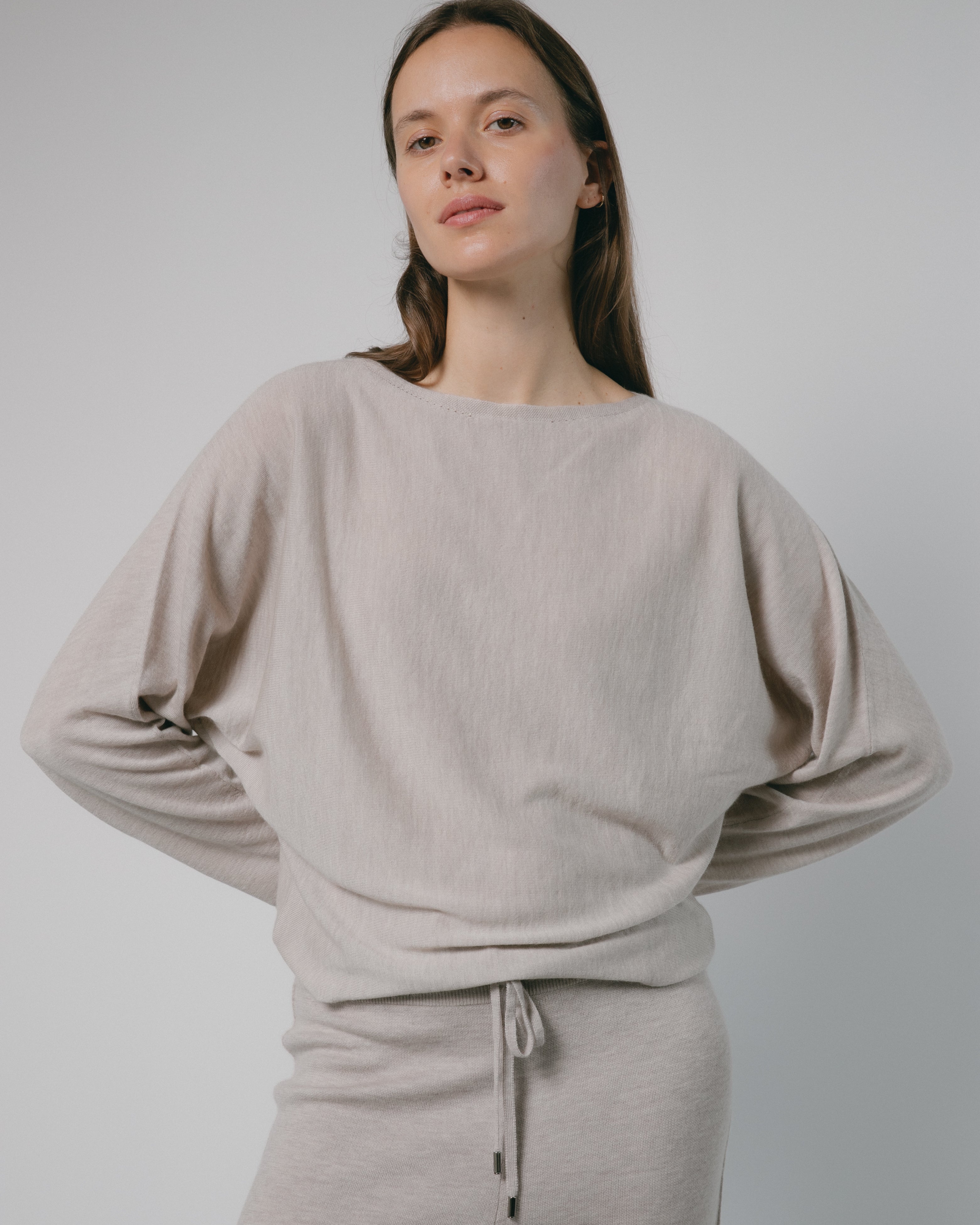 Mist Drape Cashmere Top Mysto Cashmere